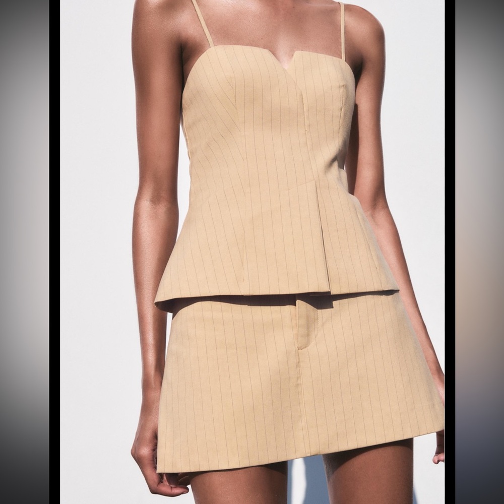 Zara Tan/Khaki Skirt Set xs